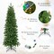Green 5 Feet Slim Pre-Lit Christmas Tree with 180 LED Lights and 390 Lifelike Branch Tips